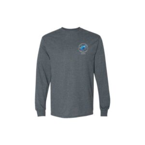 Charcoal long sleeve tshirt Atlantic Shark Expeditions logo